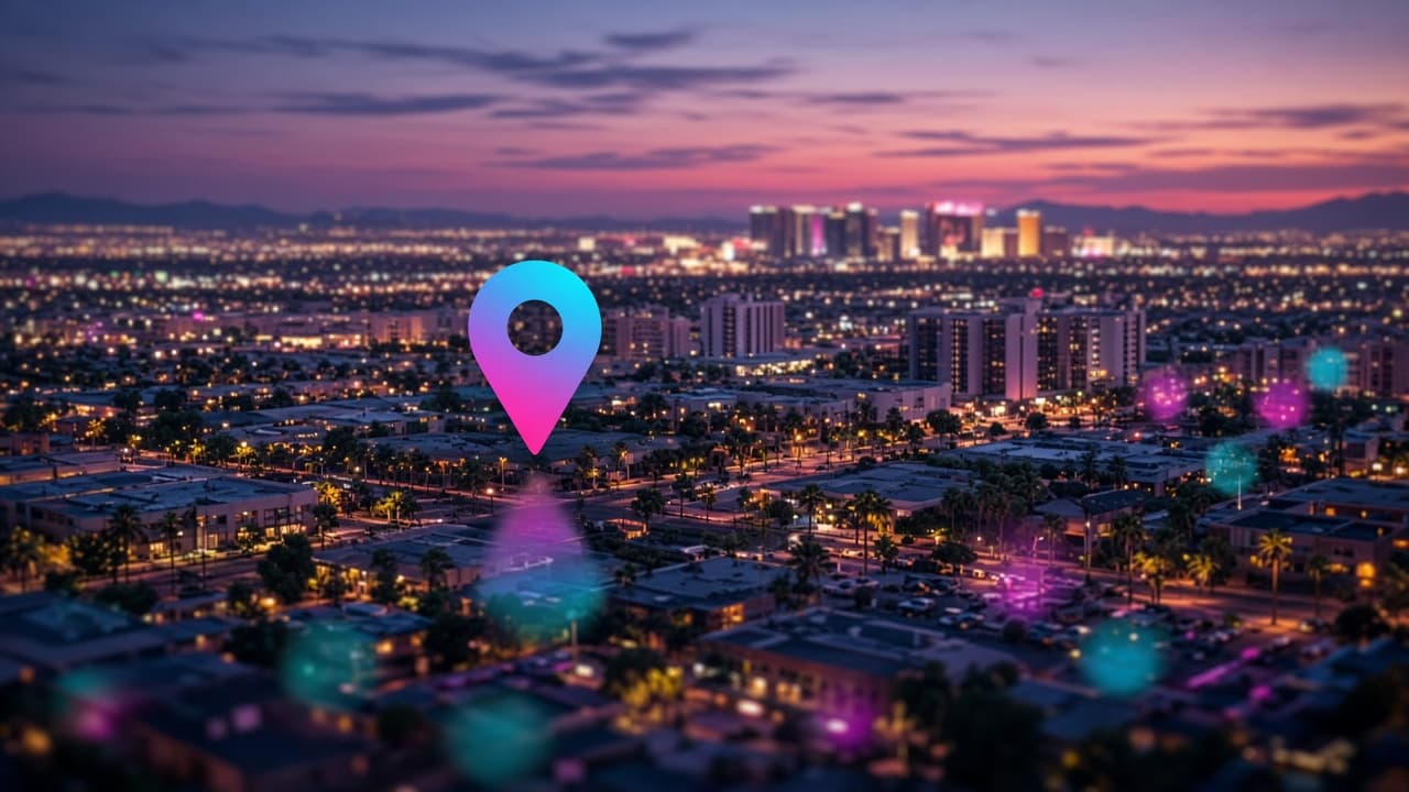 Map pin over a Phoenix neighborhood